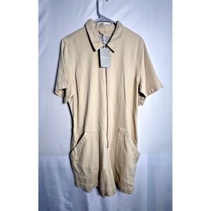 Everlane Romper Womens 16 Denim Organic Cotton‎ Coverall Minimal Capsule Resort